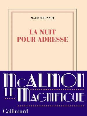cover image of La nuit pour adresse